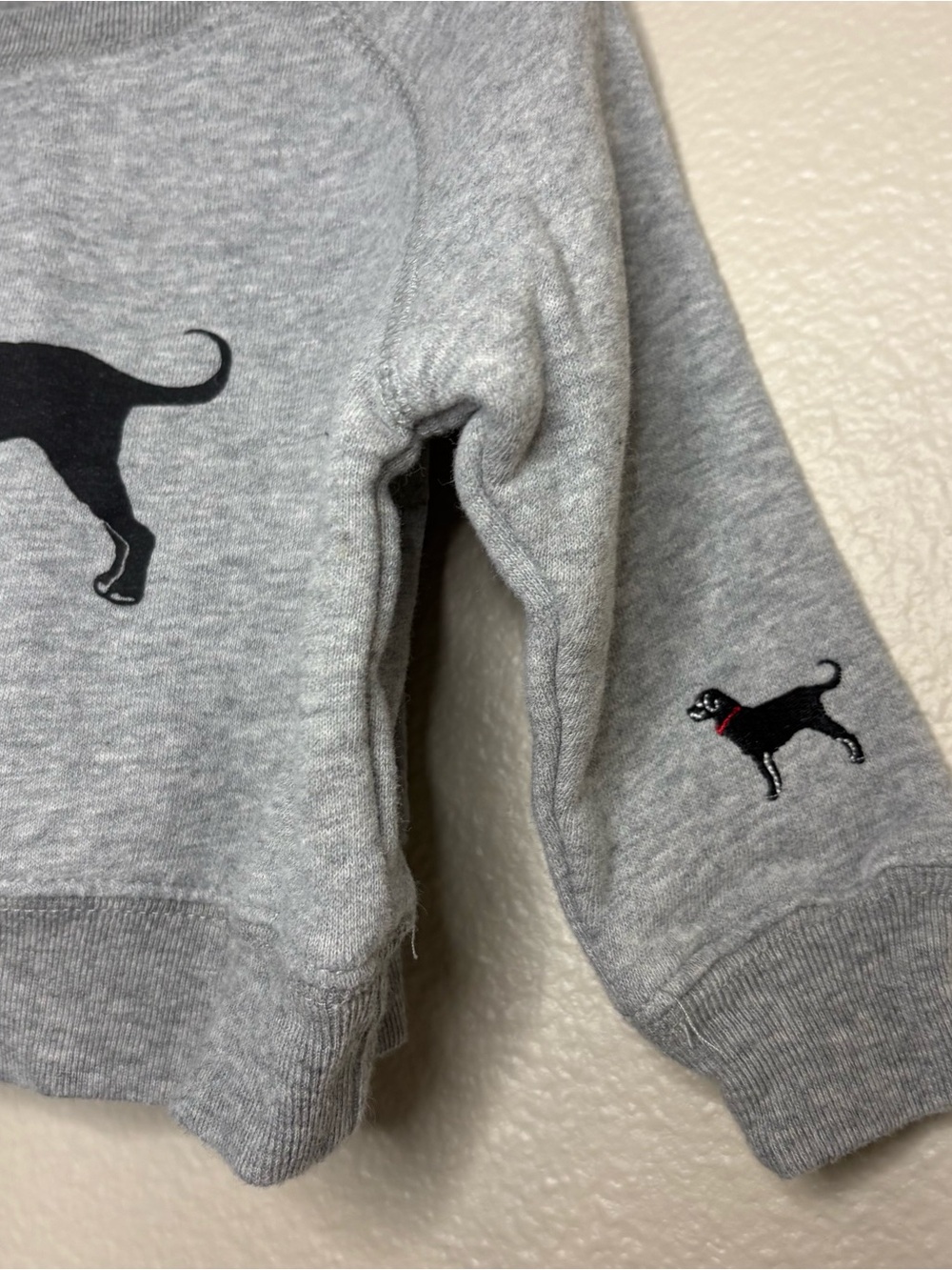 The black dog vintage infant kid children sweatshirt grey cotton 0-6 months - Picture 3 of 7